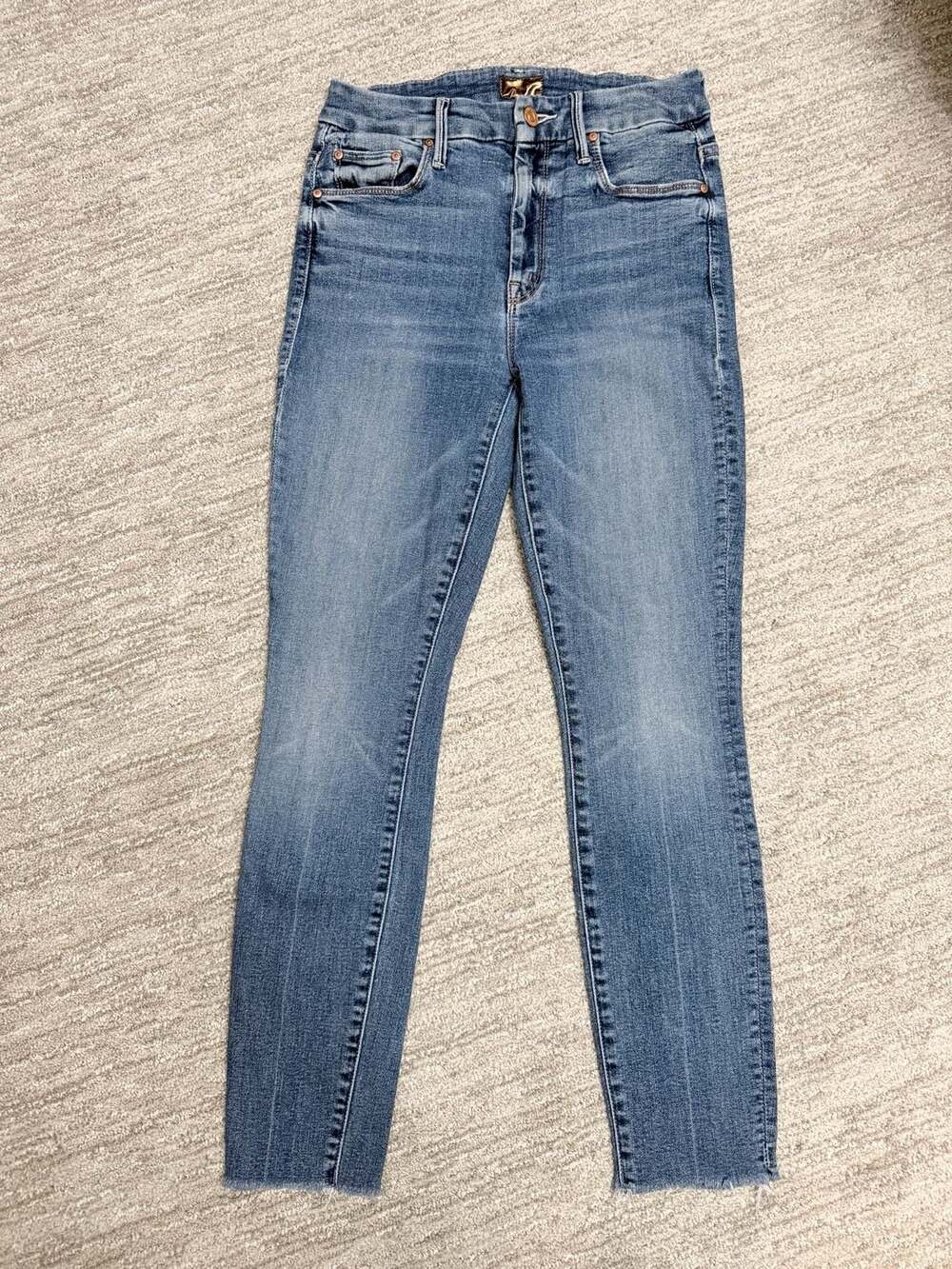 Mother High Waisted Looker Ankle Fray